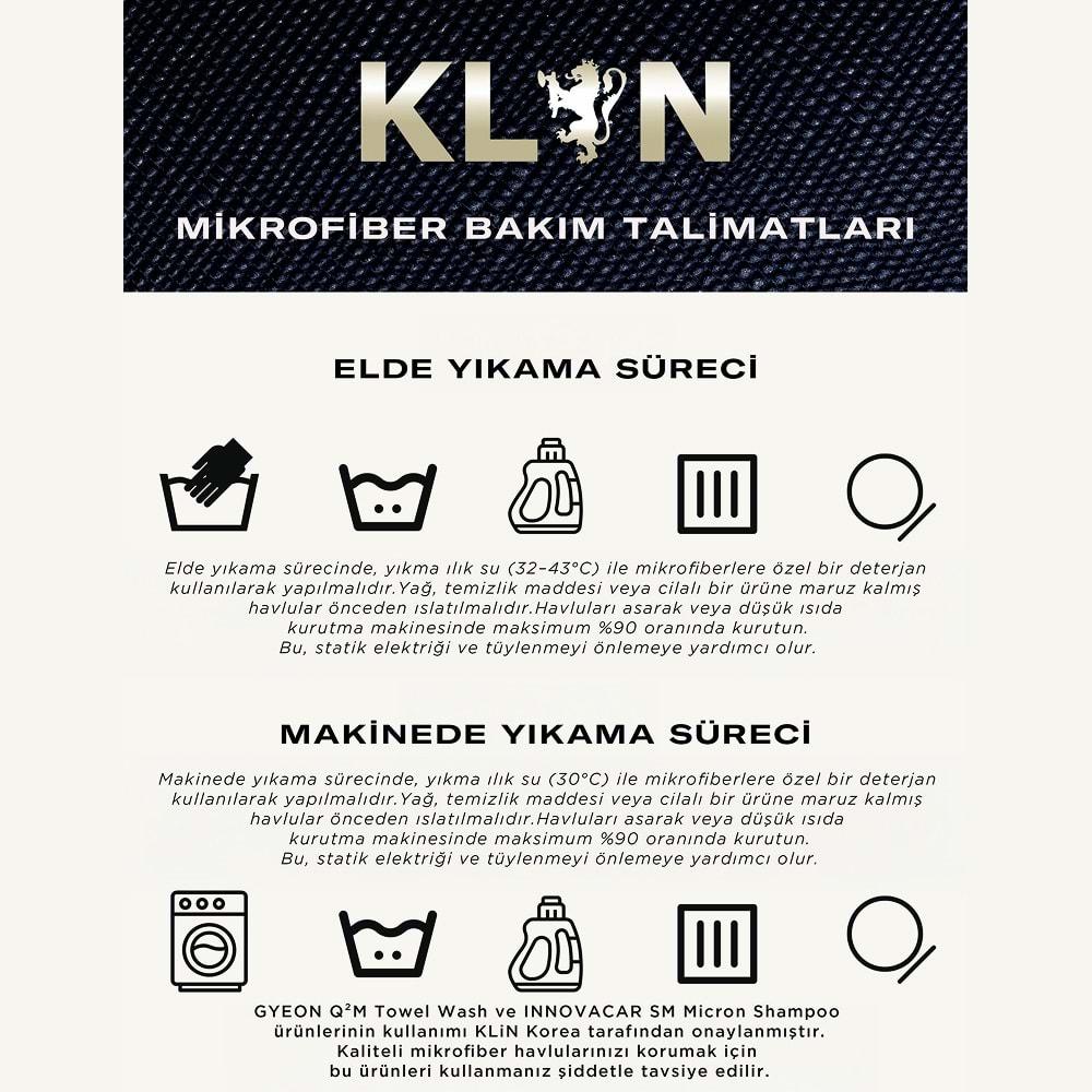 KLIN Drying Zero+ Plus Mikrofiber Çift Taraflı Kurulama Havlusu 1000 GSM (Lacivert) - 90x65 cm