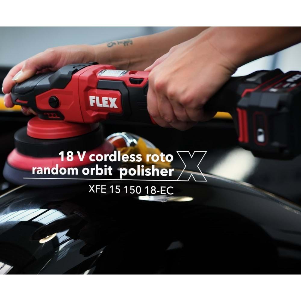 FLEX XFE 15 150 18-EC SET Random Orbital Çift Akülü Kablosuz Polisaj Makinesi Seti - Fırçasız Motor