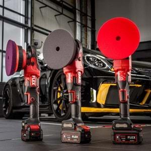 FLEX PE 150 18-EC Set Rotary Çift Akülü Kablosuz Polisaj Makinesi Seti 18V -Kömürsüz Fırçasız Motor