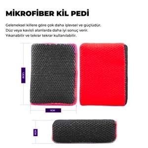 MG PS Mikrofiber El Kil Pedi 12x9 cm (Kırmızı) - Süngerli Clay Pad Sponge Block