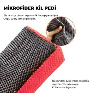 MG PS Mikrofiber El Kil Pedi 12x9 cm (Kırmızı) - Süngerli Clay Pad Sponge Block