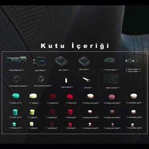 SGCB Kablosuz Şarjlı Rotary/Orbital Mini Nano Polisaj Makinesi Seti 12V – 65 Parça Fırçasız Motor