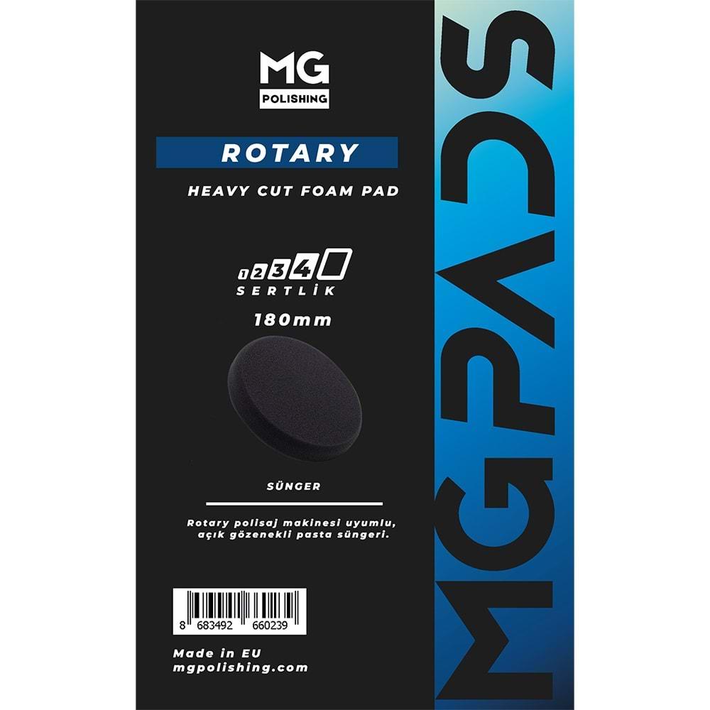 MG PADS Rotary Ağır Kesim Kalın Pasta Süngeri (Gri) - 180 mm