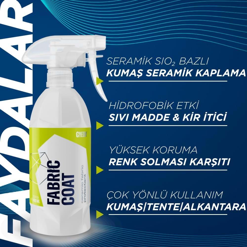 GYEON Q² FabricCoat Araç Kumaş Koltuk Tente Koruyucu - 400 ml - Seramik Bazlı Nano Su İtici