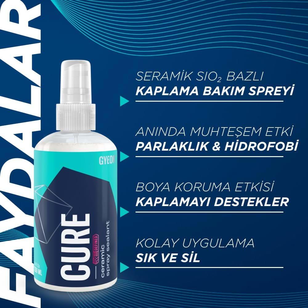 GYEON Q²M Cure REDEFİNED Araç Boya Koruma Ve Bakım Spreyi - 100 ml -Seramik Bazlı Koruyucu Nano Cila