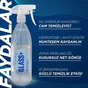 GYEON Q²M Glass+ Plus Araç Cam Yağmur Kaydırıcı Su İtici ve Temizleyici - 1000 ml -Hidrofobik Parlak