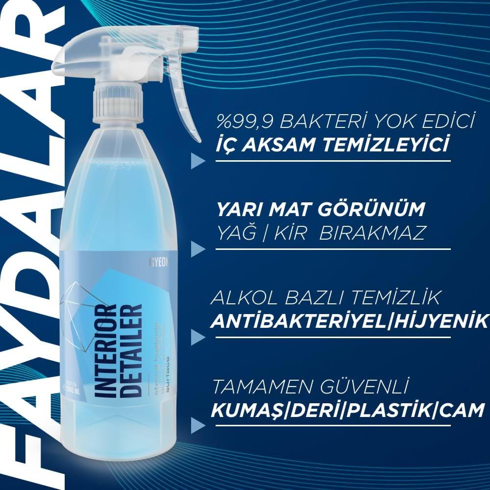 GYEON Q²M İnteriorDetailer Araç İçi Bakteri Virüs Temizleyici - 4000 ml -Alkol Bazlı Dezenfektan