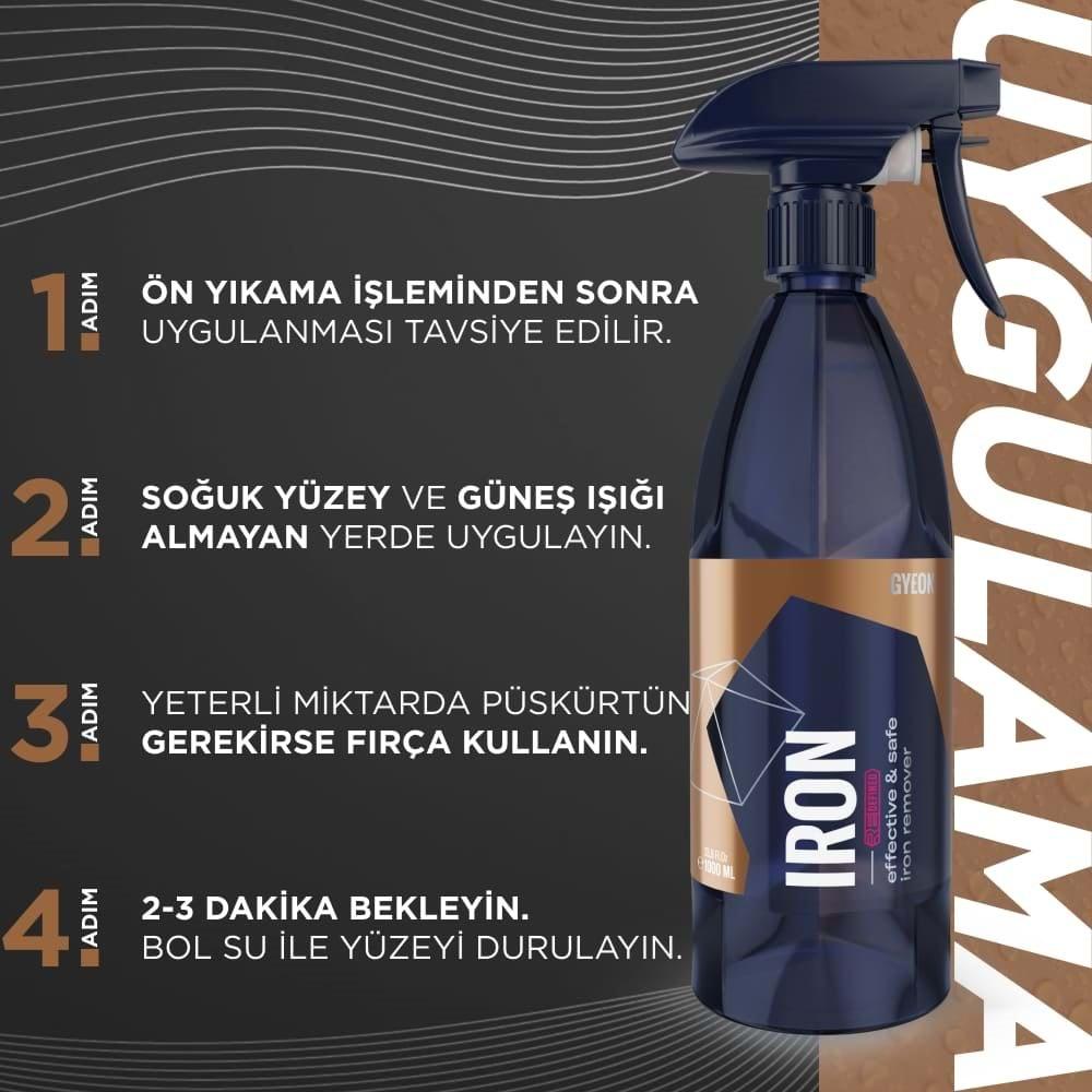 GYEON Q²M Iron REDEFINED Demir Tozu, Balata Tozu Temizleyici Ve Pas Sökücü PH Nötr - 500 ml