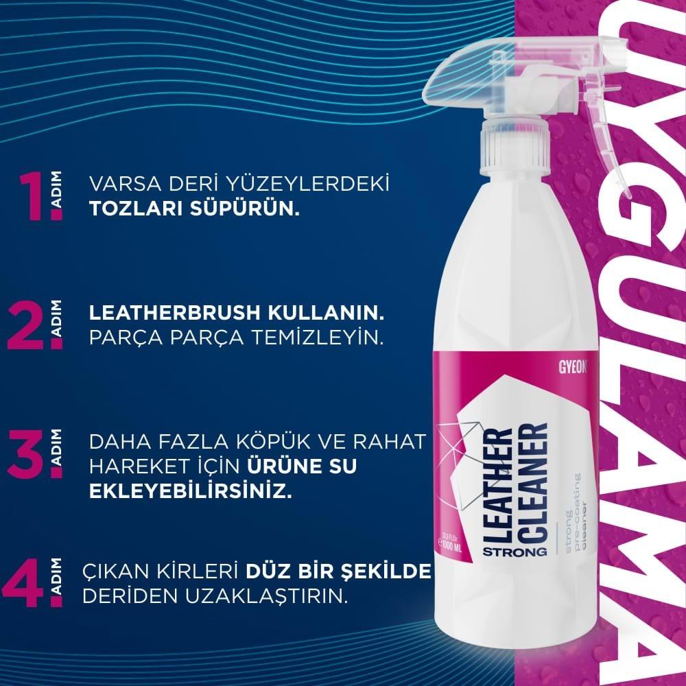 GYEON Q²M LeatherCleaner Strong Güçlü Deri Temizleyici - 500 ml -Mat Görünüm Deri Koltuk Temizleme