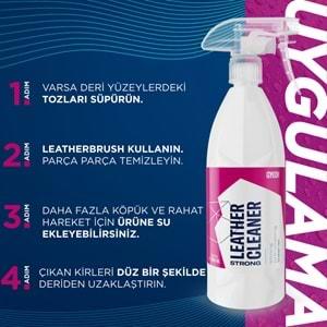 GYEON Q²M LeatherCleaner Strong Güçlü Deri Temizleyici - 500 ml -Mat Görünüm Deri Koltuk Temizleme