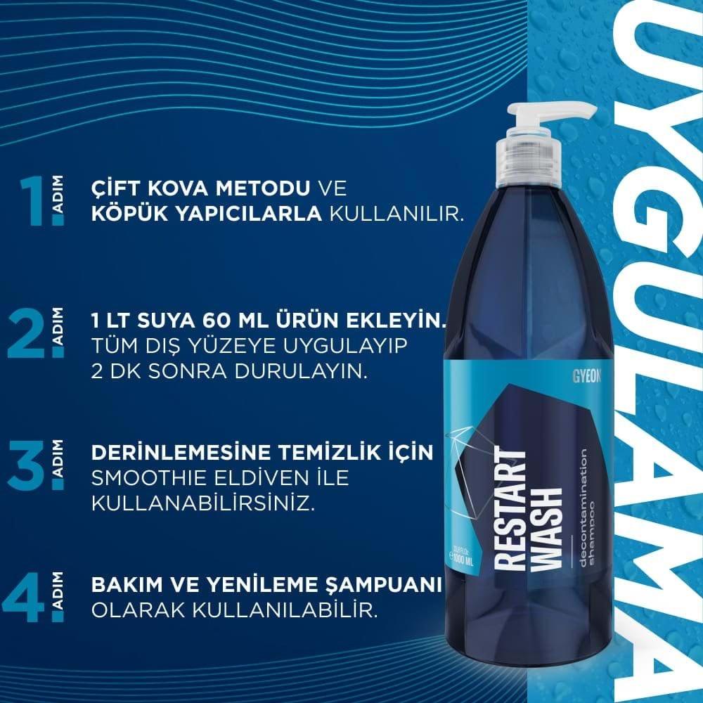 GYEON Q²M RestartWash Seramik Kaplama PPF Yenileyici Asidik Şampuan - 500 ml -Konsantre