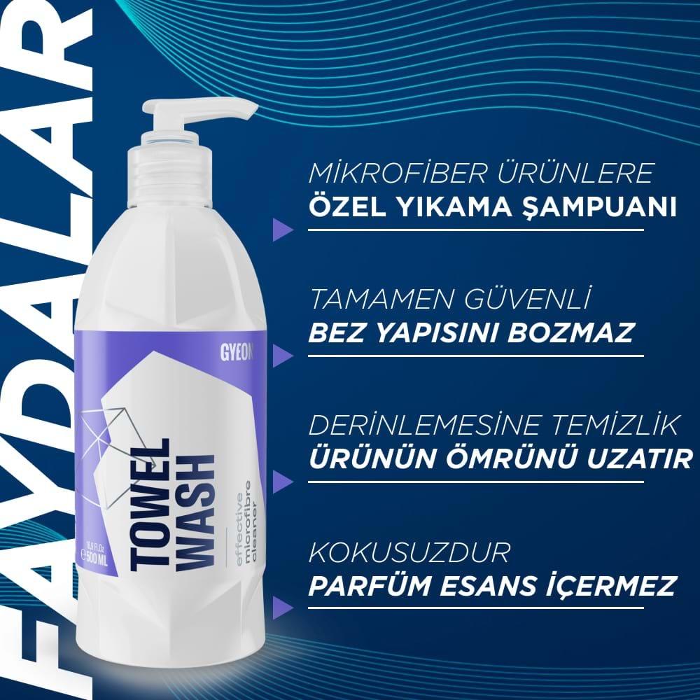 GYEON Q²M TowelWash Mikrofiber Bez Havlu Eldiven Keçe Ped Yıkama Şampuanı - 500 ml