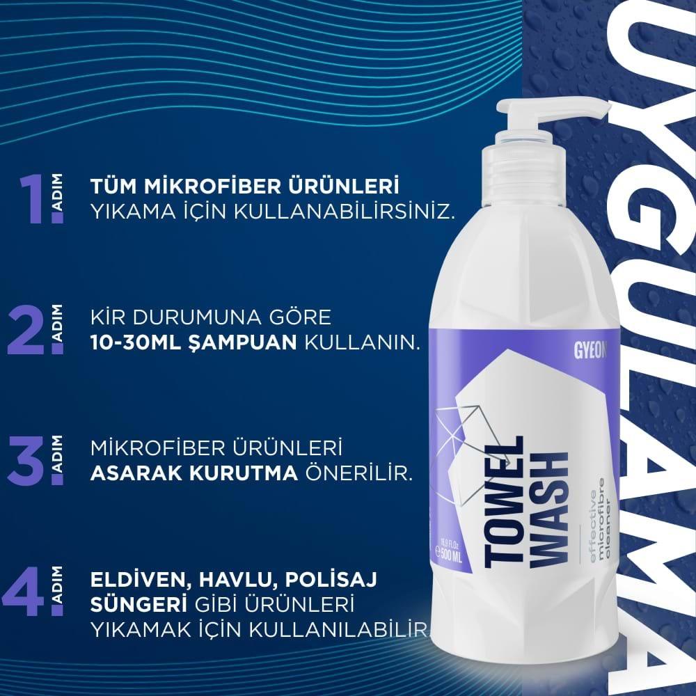 GYEON Q²M TowelWash Mikrofiber Bez Havlu Eldiven Keçe Ped Yıkama Şampuanı - 500 ml