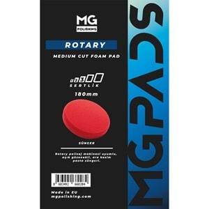 MG PADS Rotary Ara Kesim İnce Pasta Süngeri (Kırmızı) - 180 mm